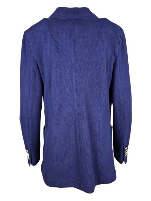 giacca donna doppiopetto in piquet bluette Circolo 1901 | FD34221054